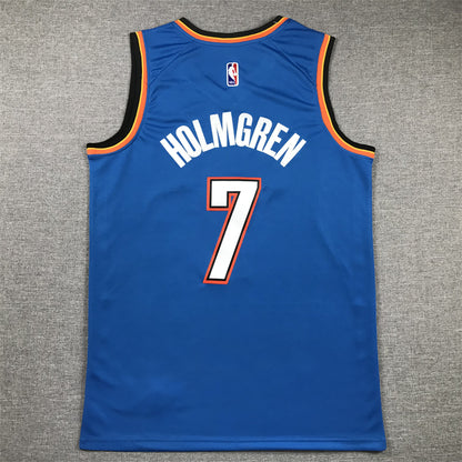 Men's Oklahoma City Thunder Chet Holmgren #7 Blue Swingman Jersey1 - Icon Edition