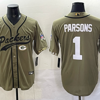 Men's Green Bay Packers Micah Parsons #1 Olive 2022 Salute To Service Limited Jersey