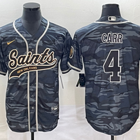 Men's New Orleans Saints Derek Carr #4 Grey Camouflage Game Jersey1 Joint Edition
