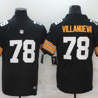 Men's Pittsburgh Steelers Alejandro Villanueva #78 Black Player Game Jersey1