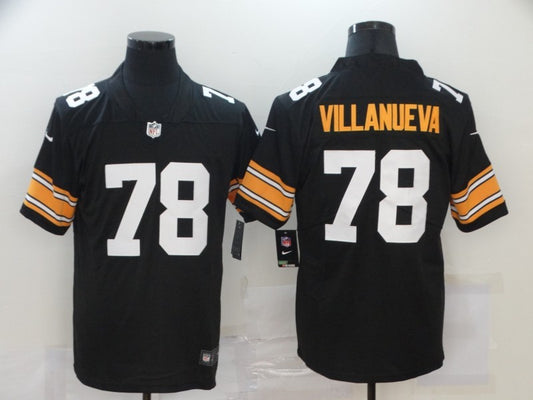 Men's Pittsburgh Steelers Alejandro Villanueva #78 Black Player Game Jersey1