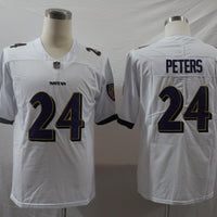 Men's Baltimore Ravens Marcus Peters #24 White Game Jersey1