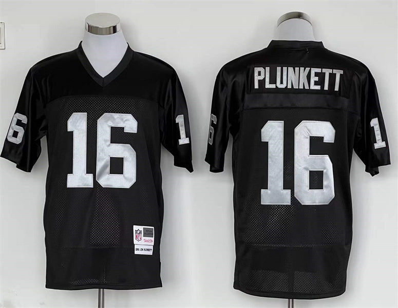 Men's Oakland Raiders Jim Plunkett Mitchell & Ness Black Legacy Replica Jersey1
