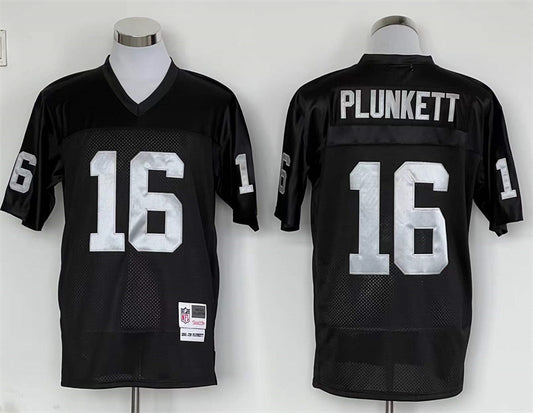 Men's Oakland Raiders Jim Plunkett Mitchell & Ness Black Legacy Replica Jersey1