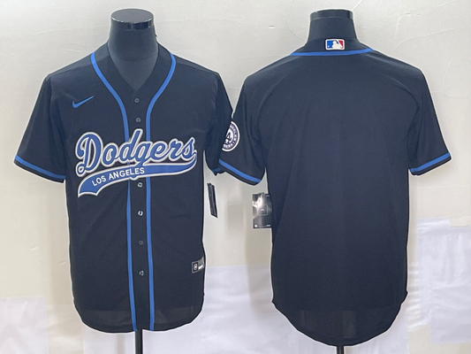 Men's Los Angeles Dodgers Black Blank Jersey1 Joint Edition