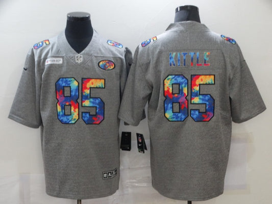 Men's San Francisco 49ers George Kittle #85 Gray Game Player Jersey1