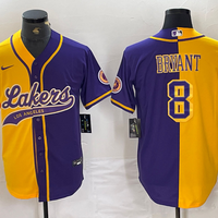 Men's Los Angeles Lakers Kobe Bryant #8 Yellow/Purple Replica Player Jersey