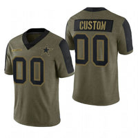 Custom1 Dallas Cowboys Olive 2021 Salute To Service Limited Football Jersey1