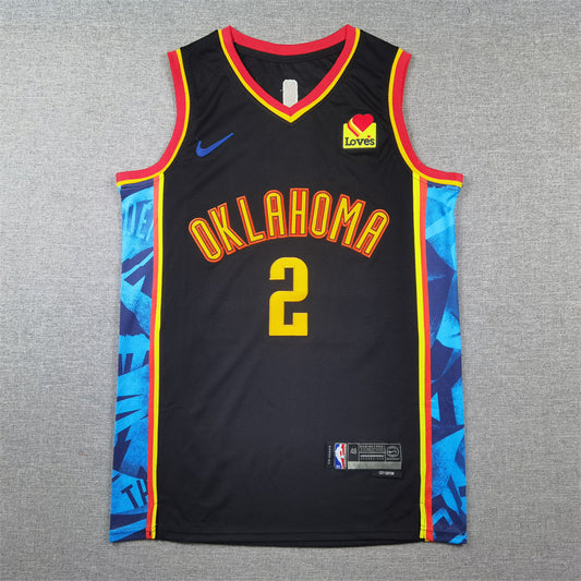 Men's Oklahoma City Thunder Shai Gilgeous-Alexander #2 Black 2024/25 Swingman Player Jersey1 - City Edition
