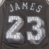 Men's Los Angeles Lakers LeBron James #23 Black 2018/19 Hardwood Classics Swingman Jersey1