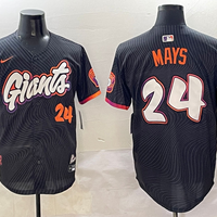Men's San Francisco Giants Willie Mays #24 Black 2025 City Connect Limited Player Jersey1