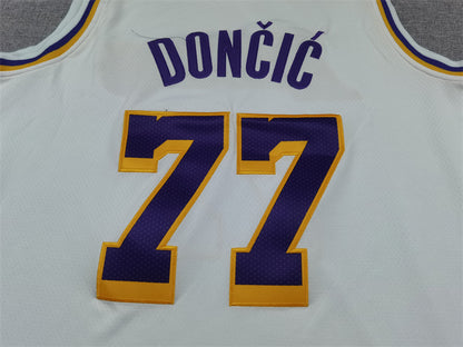 Men's Los Angeles Lakers Luka Doncic #77 White Swingman Jersey1 - Association Edition