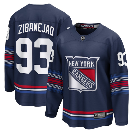 Men's New York Rangers Mika Zibanejad #93 Fanatics Navy Breakaway Jersey