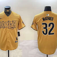 Men's New Orleans Saints Tyrann Mathieu #32 Yellow Player Jersey1