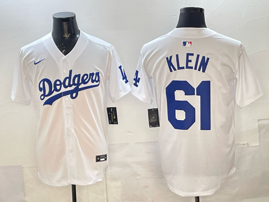 Men's Los Angeles Dodgers Rylan Klein #61 White Limited Player Jersey