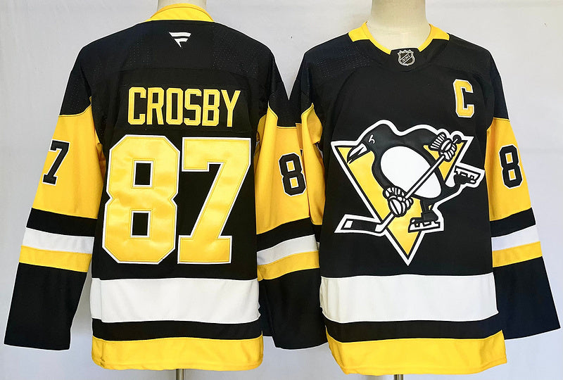 Men's Pittsburgh Penguins Sidney Crosby #87 Fanatics Black Home Breakaway Jersey