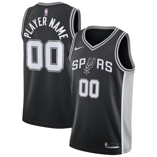 Men's San Antonio Spurs Custom Black Jersey1