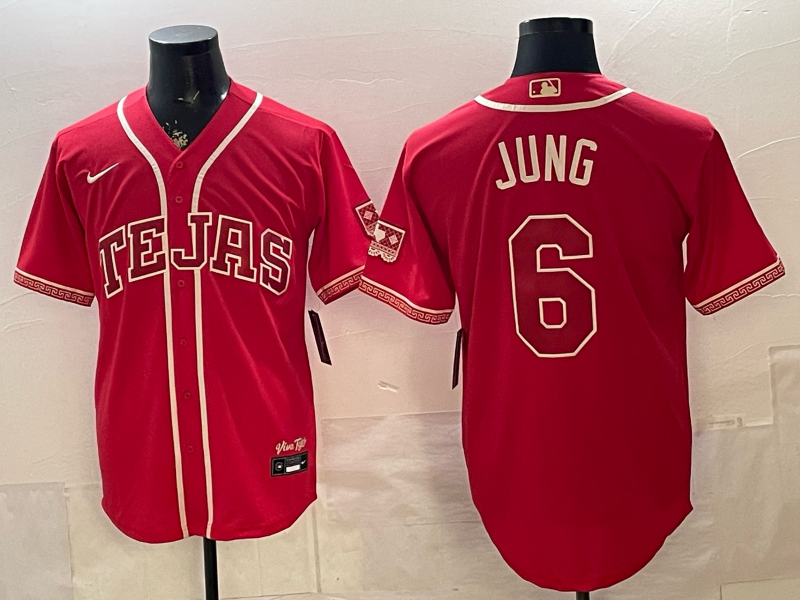 Men's Texas Rangers Josh Jung #6 Red 2026 City Connect Stadium Jersey