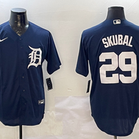 Men's Detroit Tigers Tarik Skubal #29 Navy Replica Player Jersey1