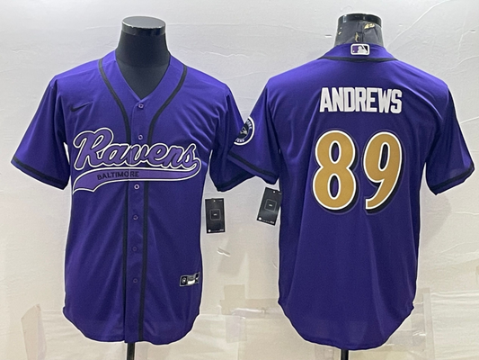 Men's Baltimore Ravens Mark Andrews #89 Purple Player Jersey1 Joint Edition