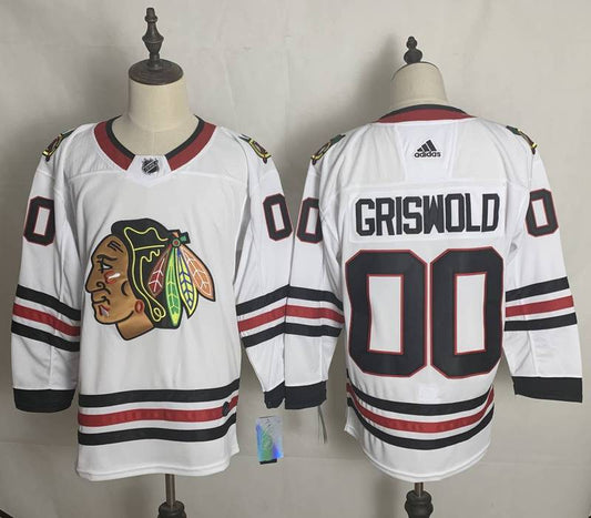 Men's Chicago Blackhawks Clark Griswold #00 Christmas Vacation White Breakaway Player Jersey1
