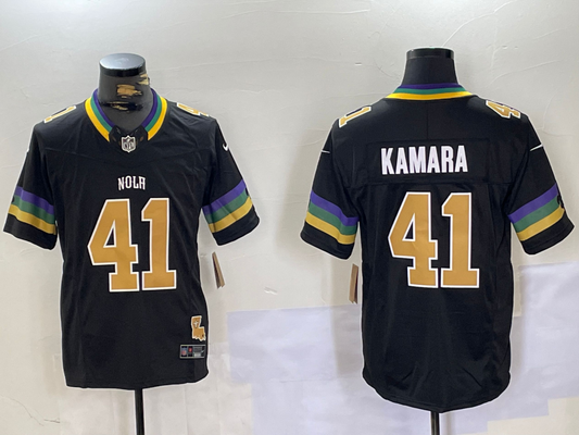 Men's New Orleans Saints Alvin Kamara #41 Black Team Player Jersey1