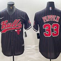 Men's Chicago Bulls Scottie Pippen #33 Black Replica Player Jersey