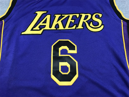 Men's Los Angeles Lakers LeBron James #6 Purple 2022/23 Swingman Jersey1 - Statement Edition
