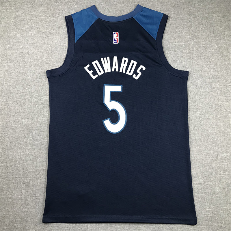 Men's Minnesota Timberwolves Anthony Edwards #5 Navy Swingman Jersey1 - Icon Edition