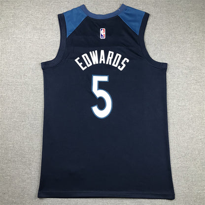 Men's Minnesota Timberwolves Anthony Edwards #5 Navy Swingman Jersey1 - Icon Edition
