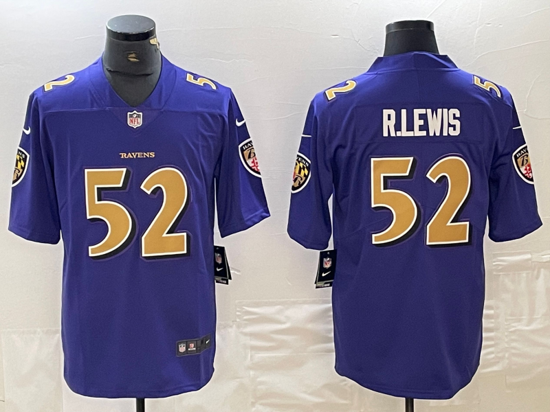 Ray Lewis #52 Baltimore Ravens Purple Game Jersey - JerseysFreak