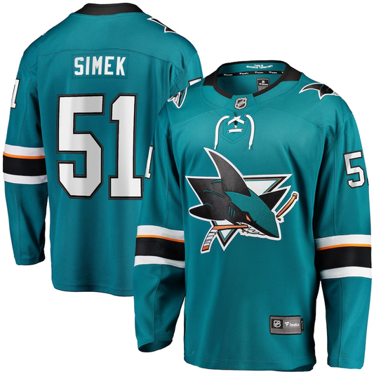 Men's San Jose Sharks Radim Simek #51 Teal Breakaway Player Jersey1