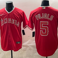 Men's Los Angeles Angels Albert Pujols #5 Red Alternate Replica Player Name Jersey