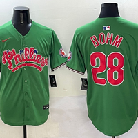 Men's Philadelphia Phillies Alec Bohm #28 Green Game Jersey1