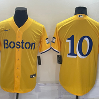 Men's Boston Red Sox Trevor Story #10 Gold City Connect Replica Player Jersey1