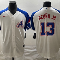 Men's Atlanta Braves Ronald Acuna Jr. #13 White 2023 City Connect Replica Player Jersey1