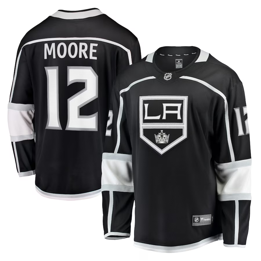 Men's Los Angeles Kings Trevor Moore #12 Black Home Breakaway Player Jersey1