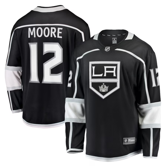 Men's Los Angeles Kings Trevor Moore #12 Black Home Breakaway Player Jersey1