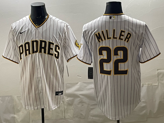 Men's San Diego Padres Mason Miller #22 White Home Replica Jersey