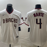 Men's Arizona Diamondbacks Ketel Marte #4 White Home Replica Player Jersey1