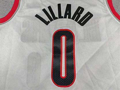 Men's Portland Trail Blazers Damian Lillard #0 White Swingman Player Jersey - Association Edition