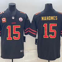 Men's Kansas City Chiefs Patrick Mahomes #15 Black Player Jersey1