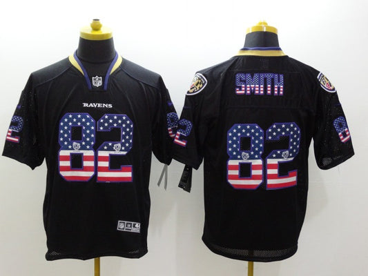 Men's Baltimore Ravens Torrey Smith #82 Black Game Jersey1