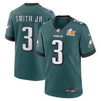 Men's Philadelphia Eagles Nolan Smith #3 Midnight Green Super Bowl LIX Game Player Jersey1