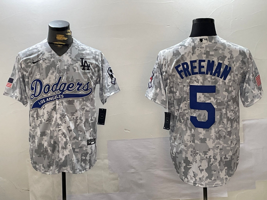 Men's Los Angeles Dodgers Freddie Freeman #5 Arctic Camo 2024 Salute to Service Limited Jersey1