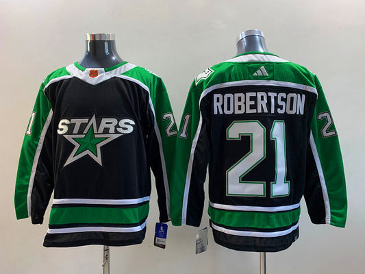 Men's Dallas Stars Jason Robertson #21 Black Breakaway Player Jersey1