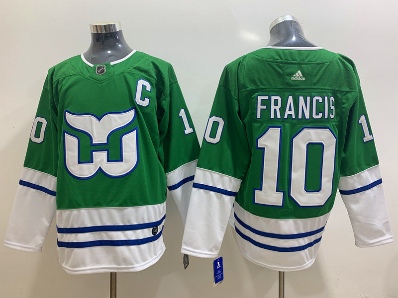 Men's Carolina Hurricanes Ron Francis #10 Green Home Breakaway Player Jersey1
