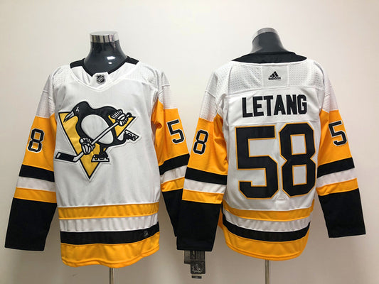 Men's Pittsburgh Penguins Kris Letang #58 White Player Game Jersey1