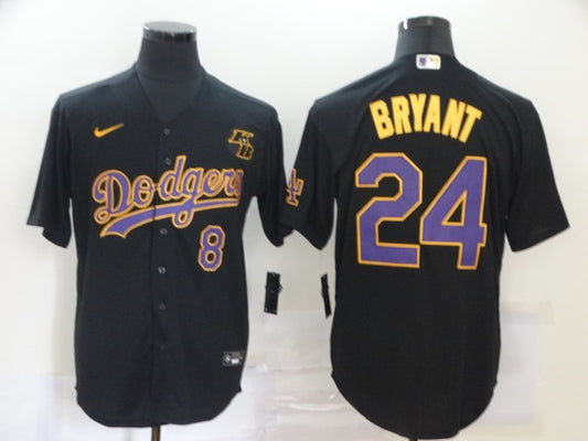 Men's Los Angeles Dodgers Kobe Bryant #8-24 Black Player Jersey1