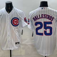 Men's Chicago Cubs Moises Ballesteros #25 White Home Replica Jersey